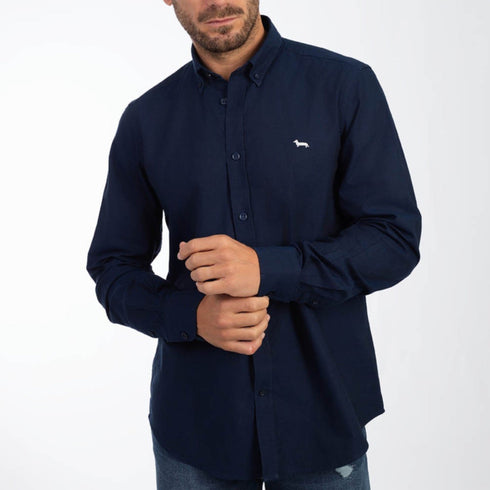 Harmont & Blaine Camicia casual Camicia Uomo in tinta unita con logo Blu A23 - HARMONT & BLAINECRK043011760 - 808 - M - Francavilla Moda